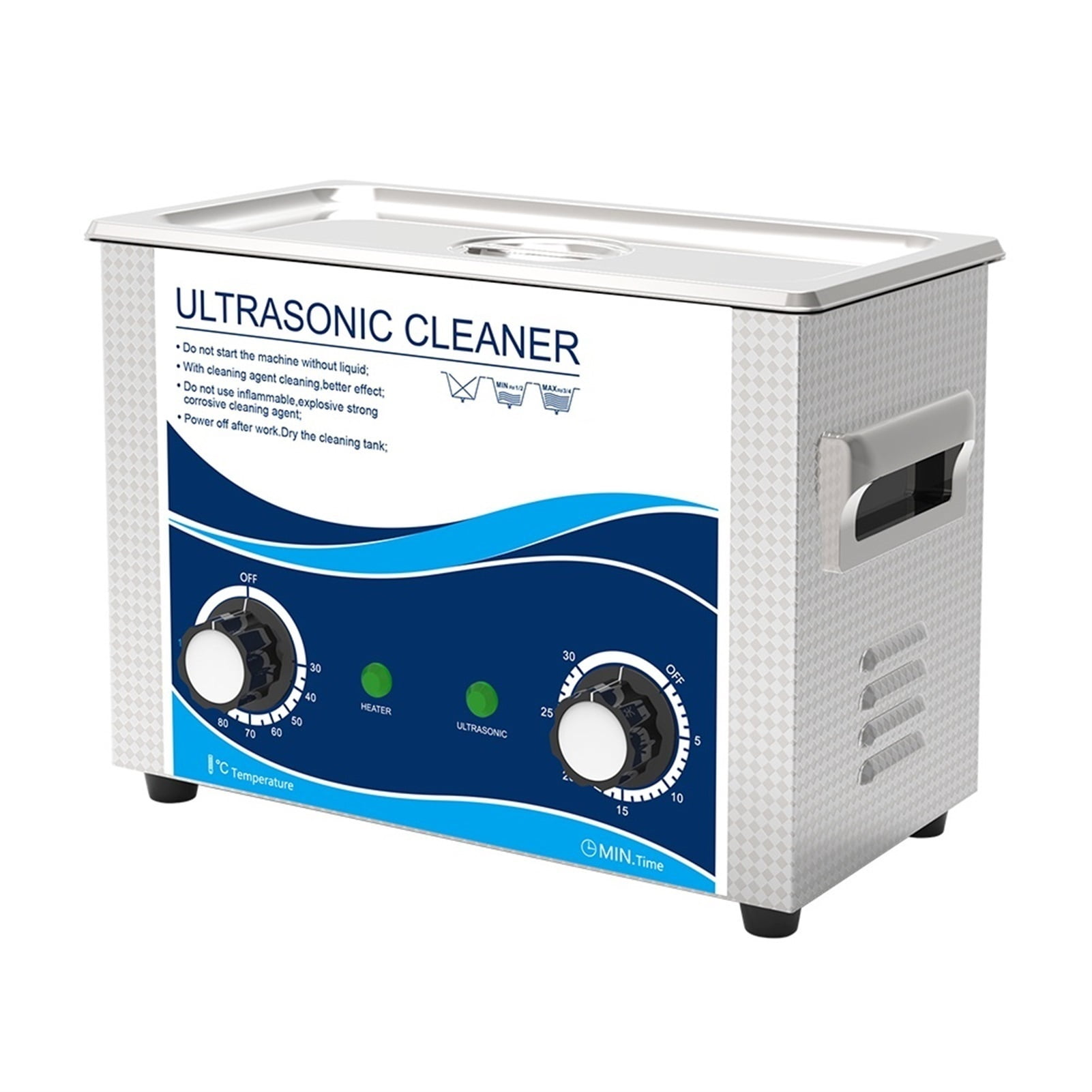 Ultrasonic Cleaner 4.5L 180W Stainless Steel Bath Dial Adjust Heater Timer Cleaning Medical Fuel Injector Nozzle ,Strong Cleaning