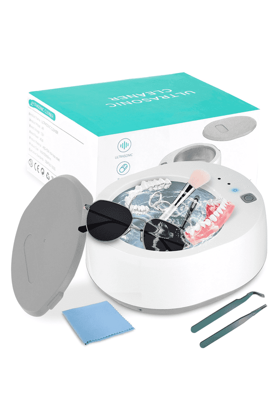 Denture Cup，Denture Bath Case，Denture Holder，Ultrasonic Retainer Cleaner Machine,Portable Denture Cleaner Jewelry Cleaner,for Aligner , Mouth Guard, Braces ,Denture and All Dental Appliances