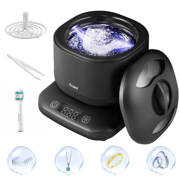 Ultrasonic Retainer Cleaner , Ultrasonic Denture Cleaner Machine 42kHz Ultrasonic jewelry cleaner , Waterproof Detachable , Deep Cleaning for Night Guards, Braces, Aligner, Toothbrush , For Gifts