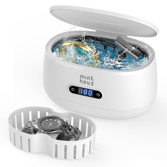 Ultrasonic Cleaner, 600ml Jewelry Cleaner Machine with 5 Timer Settings, Quiet Operation, Deep Clean for Rings, Watches, Retainer, Glasses and More