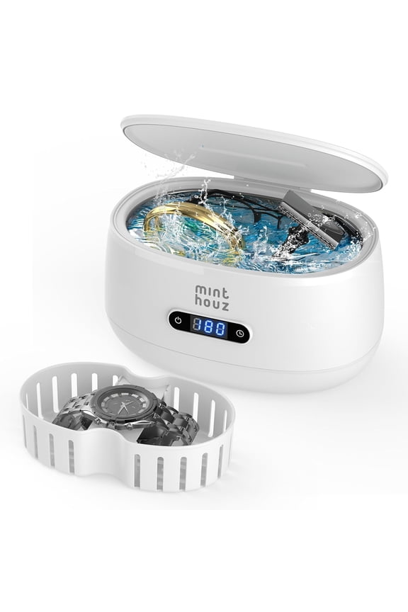 Ultrasonic Cleaner, 600ml Jewelry Cleaner Machine with 5 Timer Settings, Quiet Operation, Deep Clean for Rings, Watches, Retainer, Glasses and More