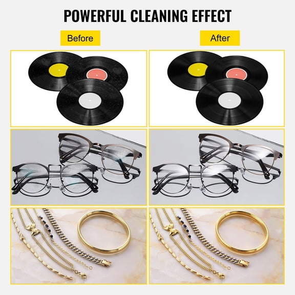 Ultrasonic Cleaner 6L Ultrasonic Vinyl Cleaner 7-12"8 Records Ultrasonic Vinyl Cleaning Machine 180W Ultrasonic Records Cleaner with Drying Rack for Home Store