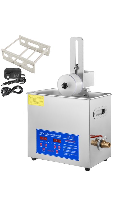 Ultrasonic Cleaner 6L Ultrasonic Vinyl Cleaner 7-12 Inch 8 Records Ultrasonic Vinyl Cleaning Machine 180W Ultrasonic Records Cleaner with Drying Rack for Home Store