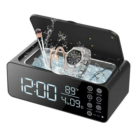 Ultrasonic Cleaner 8.46x4.25 Inches Automatic Eyeglass Jewelry Denture Cleaning Machine with Timer and LED Display