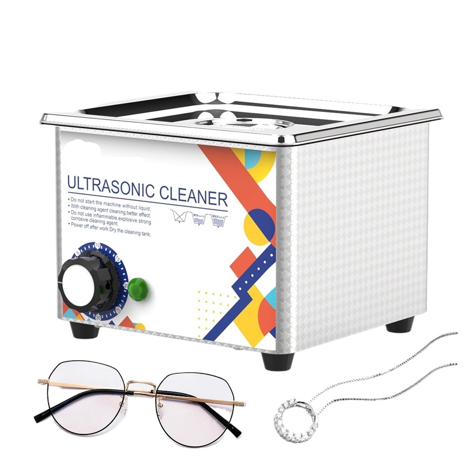 Ultrasonic Cleaner 800ML 1L 40KH 35W 60W Easy Operation Jewelry Glasses Makeup Washer Bath