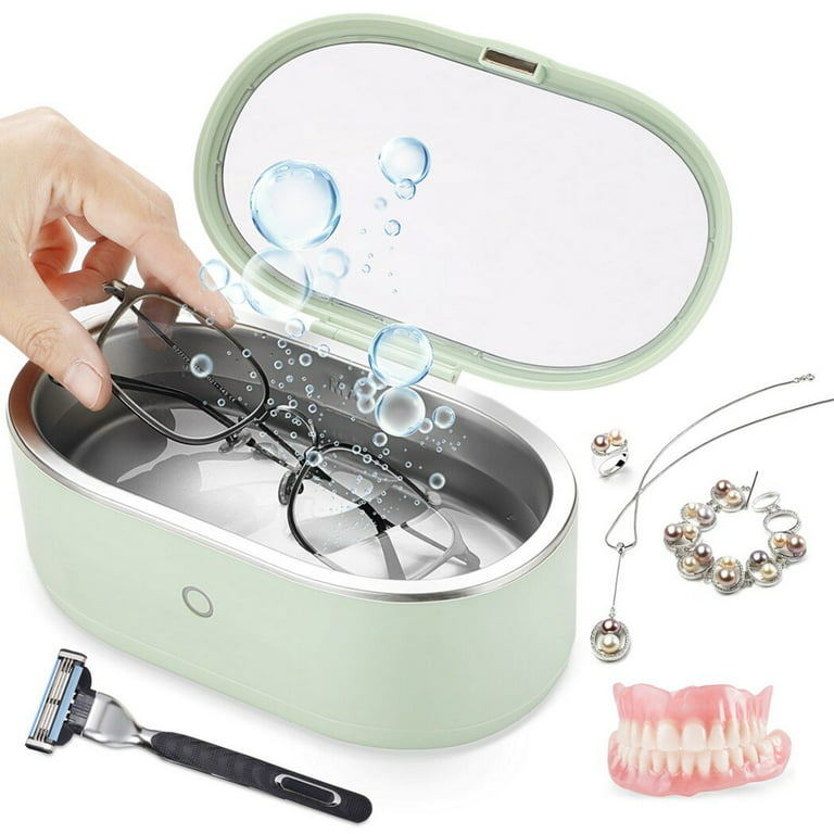 Ultrasonic Cleaner, Jewelry Ultrasonic Cleaner Machine Multifunctional Portable Household Cleaner for Cleaning Eyeglasses, Glasses, Dentures, Razors