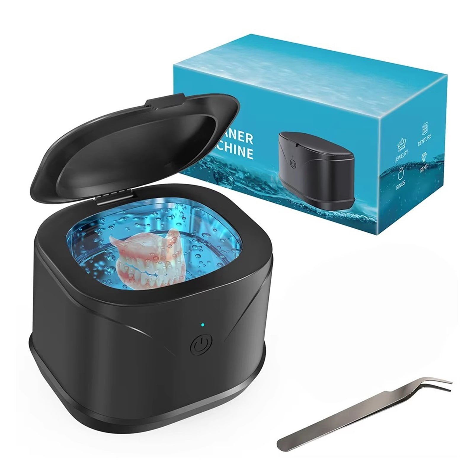 Ultrasonic Cleaner Machine 46000H Portable Ultrasonic Jewellery Cleaner for Retainer Mouth Guard Watch Ring Cleaner Bath