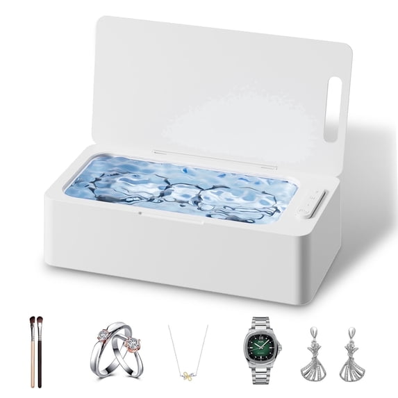 Ultrasonic Jewelry Cleaner Machine for Eyeglass, Sunglasses, Ring, Watch Strap, One-Touch Operation, 3 Timer Modes