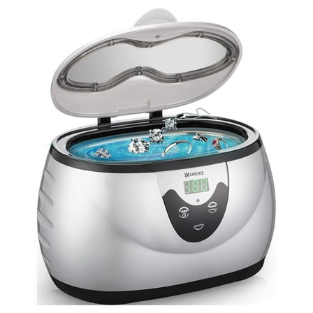UKOKE Ultrasonic Jewelry & Retainer Cleaner – Professional Ultrasonic Cleaner Machine for Dentures, Mouth Guards, Braces, Toothbrush Heads, Rings & Watches with Timer – Perfect Christmas Gift