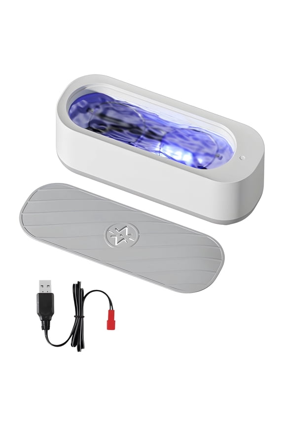 Ultrasonic Cleaner, Wireless Compact Portable Machine for Glasses, Jewelry, Retainers, More, High-Frequency Device for Home Use