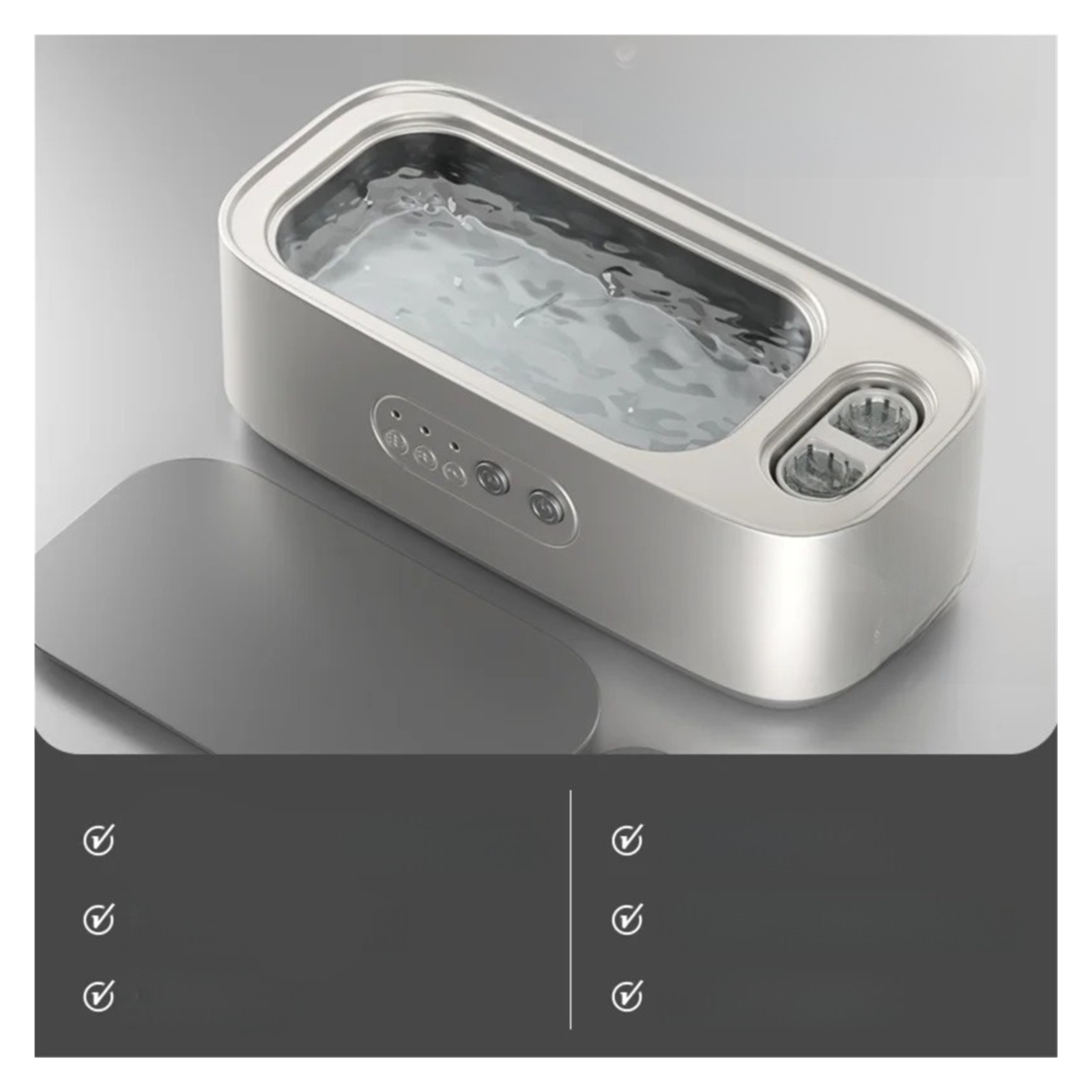 Ultrasonic Cleaning Machine High Frequency Cleaner Double Bin Vibration Cleaning Jewelry Household