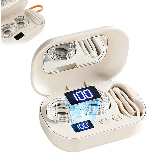 Ultrasonic Contact Lens Cleaning Machine, Portable Ultrasonic Electric Daily Supplies, Contact Lens Travel Case, Contact Lens Case, for Gym Sports Running Fitness Outdoor Travel Office Hotel