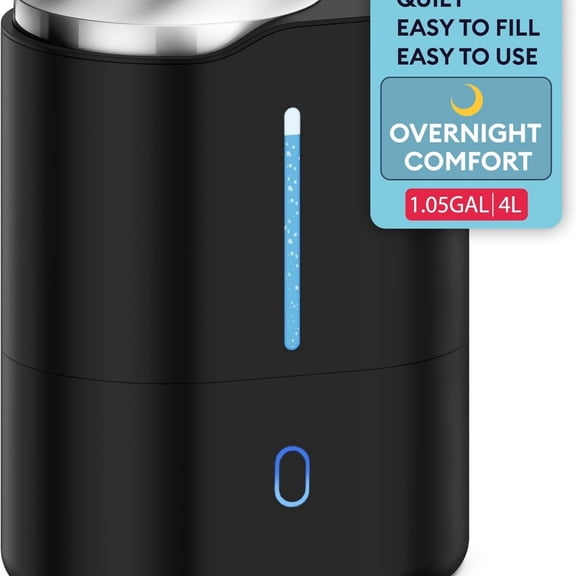 Ultrasonic Cool Mist Humidifier for Bedroom, Large Rooms, Home, 4L - Easy Fill & Clean Humidifier for Plants w/Auto Shut-off, 40H Runtime - Quiet, Top Fill Air Humidifier & Vaporizer for Baby