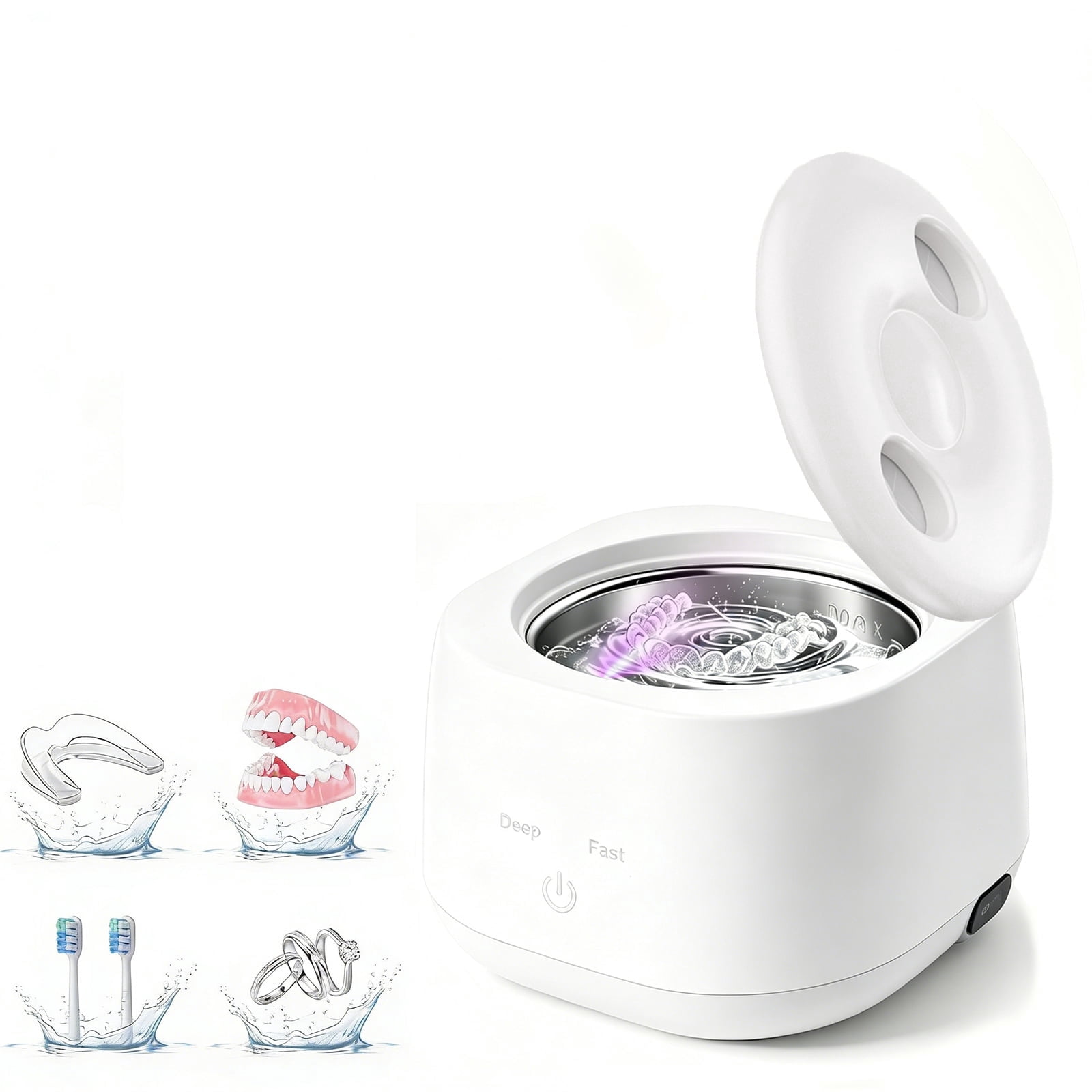 Ultrasonic Cordless Water Flosser, 2 Modes Portable Oral Irrigator with 250mL Detachable Tank, Rechargeable Waterproof Teeth Cleaner for Home and Travel