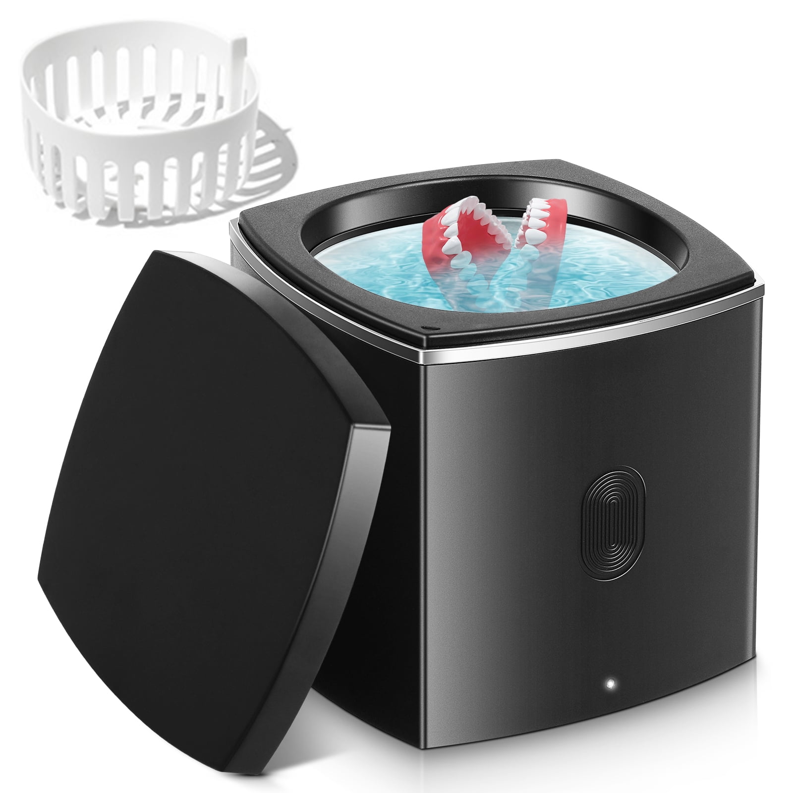 OLENYER Ultrasonic Denture Cleaner,43kHz Ultrasonic Jewelry Cleaner for Retainer, Mouth Guard, Aligner,Braces,Toothbrush Head,200ml Portable Professional Cleaner Machine for Watch,Pacifier,Shaver Head