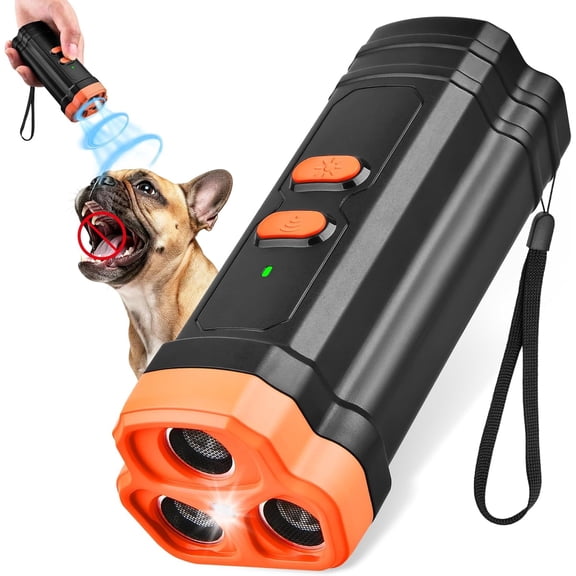 Ultrasonic Dog Bark Deterrent, 3X Stronger with 23ft Range, Rechargeable, Safe & Humane, for Dogs 6 Mths-8 Yrs, Indoor/Outdoor Use (Orange)