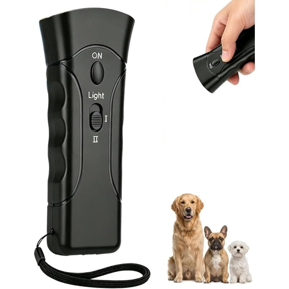 Ultrasonic Dog Bark Deterrent Device with Flashlight, Portable Pet Trainer for Barking, Jumping & Bad Behavior, Humane Indoor Outdoor Dog Training Tool