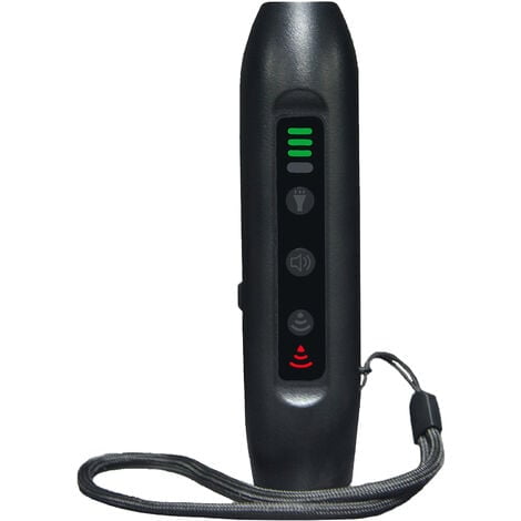 Ultrasonic Dog Repeller 3 Modes Portable Rechargeable Dog Repeller with Smart High Brightness Flashlight for Dogs with LED Indicator, Black