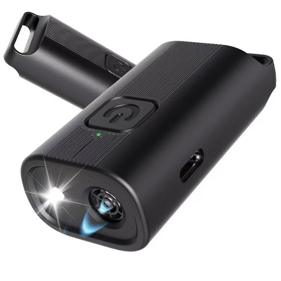 Ultrasonic Dog Repeller with LED Flashlight, Black with Type-C Cable