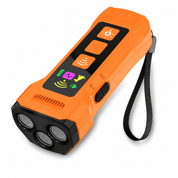 Ultrasonic Dog Trainer, 360° 3-Emitter Adjustable Frequency Bark Control Device, Rechargeable Pocket Training Tool for Home, Walks and Outdoor Use
