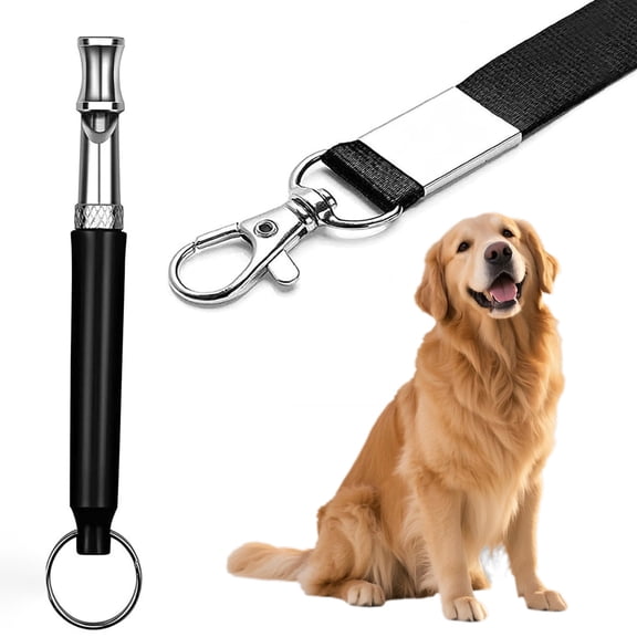 Ultrasonic Dog Training Whistle Set, Adjustable High-Frequency Silent Bark Control Device with Lanyard, Stainless Steel Obedience Recall Tool for Indoor & Outdoor Hiking Walking Travel