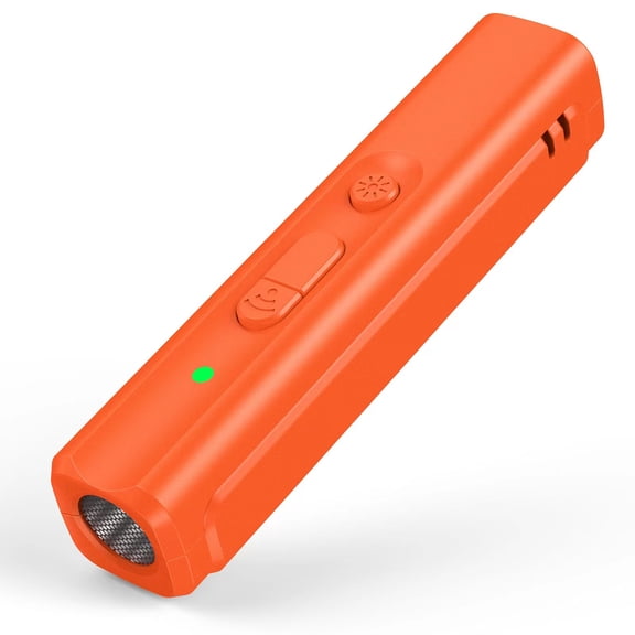 Ultrasonic Dog USB Rechargeable Portable Dog Trainer Anti Barking Device with LED Indicator Lanyard for Outdoor Travel Jogging Walking Orange Plastic