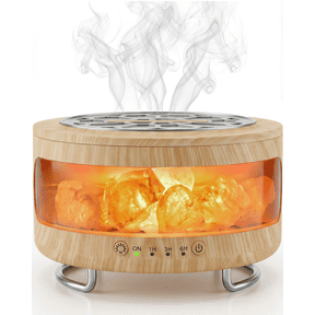 Ultrasonic Essential Oil Diffuser, 2-in-1  Cool Mist Humidifiers & Himalayan Salt Lamp, Aromatherapy Diffuser Portable Mini Humidifier for Bedroom / Plants / Travel / Desk ﻿