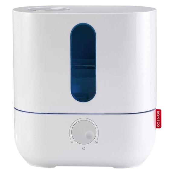 Ultrasonic Humidifier,1 Gallon Tank,Whisper Quiet,Large Room Humidification,LED Night Light,Essential Oil Holder,Control Knob,White