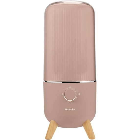 Ultrasonic Humidifier, Bedrooms and Home Offices, 0.97-Gallon Tank, 45-Hour Runtime, Visible Ultra-Quiet Cool Mist, Aromatherapy, Demineralization Cartridge, Night-Light, Auto-Off, Taupe
