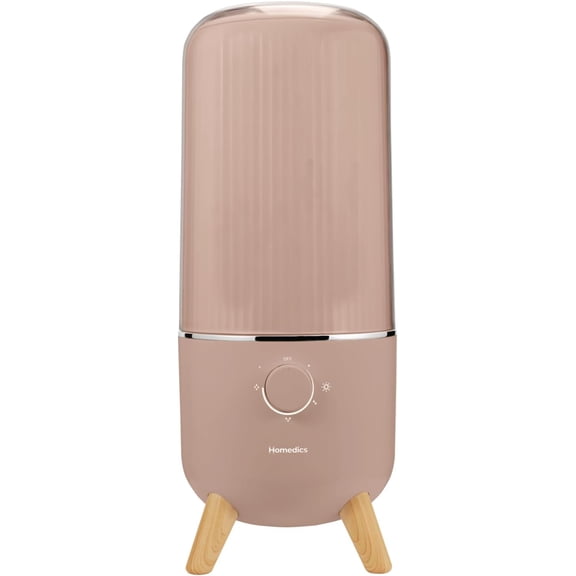 Ultrasonic Humidifier, Bedrooms and Home Offices, 0.97-Gallon Tank, 45-Hour Runtime, Visible Ultra-Quiet l Mist, Aromatherapy, Demineralization Cartridge, Night-Light, Auto-Off, Taupe