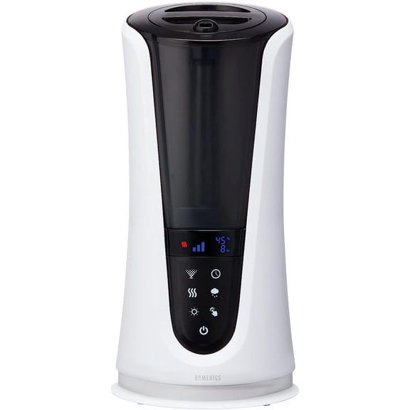 Ultrasonic Humidifier  Large Deluxe Air Humidifiers for Bedroom, Plants, Office Cool and Warm Mist Humidifiers, Essential Oil Pads Built-In Timer, 5 Settings, White Black