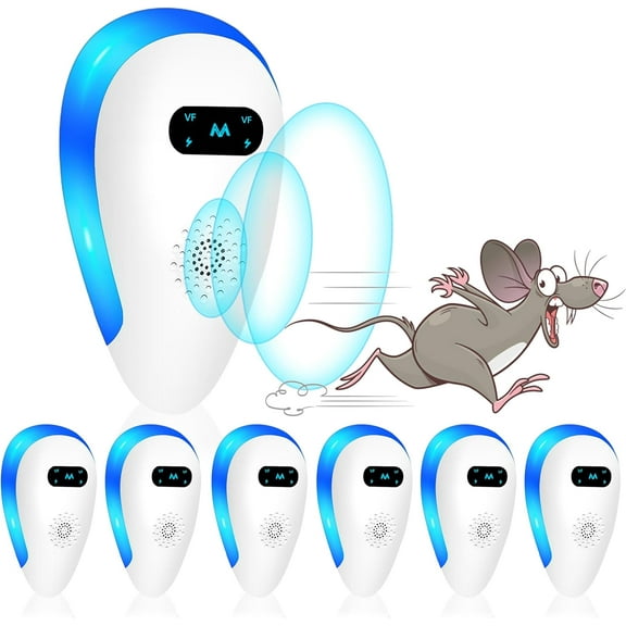 Ultrasonic Insect Repeler, Indoor Repelent 6 Packs, Electronic Plug in Pest Control for Roach, Ant, Rodent, Mouse, Bugs, Mosquito, Spider Repelent for House, Garage, Warehouse