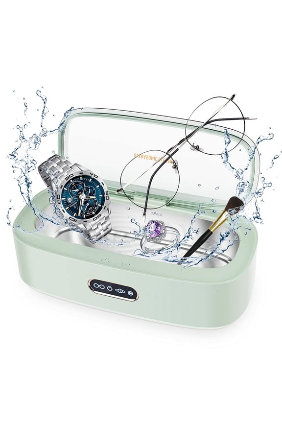 Ultrasonic Jewelry Cleaner, 300ml Jewelry Cleaning Machine, 45khz Stainless Steel Jewelry Cleaner with 4 Cleaning Modes for Jewelry Eyeglasses Watches Rings Earrings Necklaces Coins