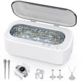 thumbnail image 1 of Askmuse Ultrasonic Jewelry Cleaner Machine, Ring Cleaner with Accessory Holder, 48KHz Deep Wash, 12oz 304 SS Tank, Dual Modes for Retainer, Denture, Glasses, Gold, Silver, Diamond Ring, Home Use Gift, 1 of 9