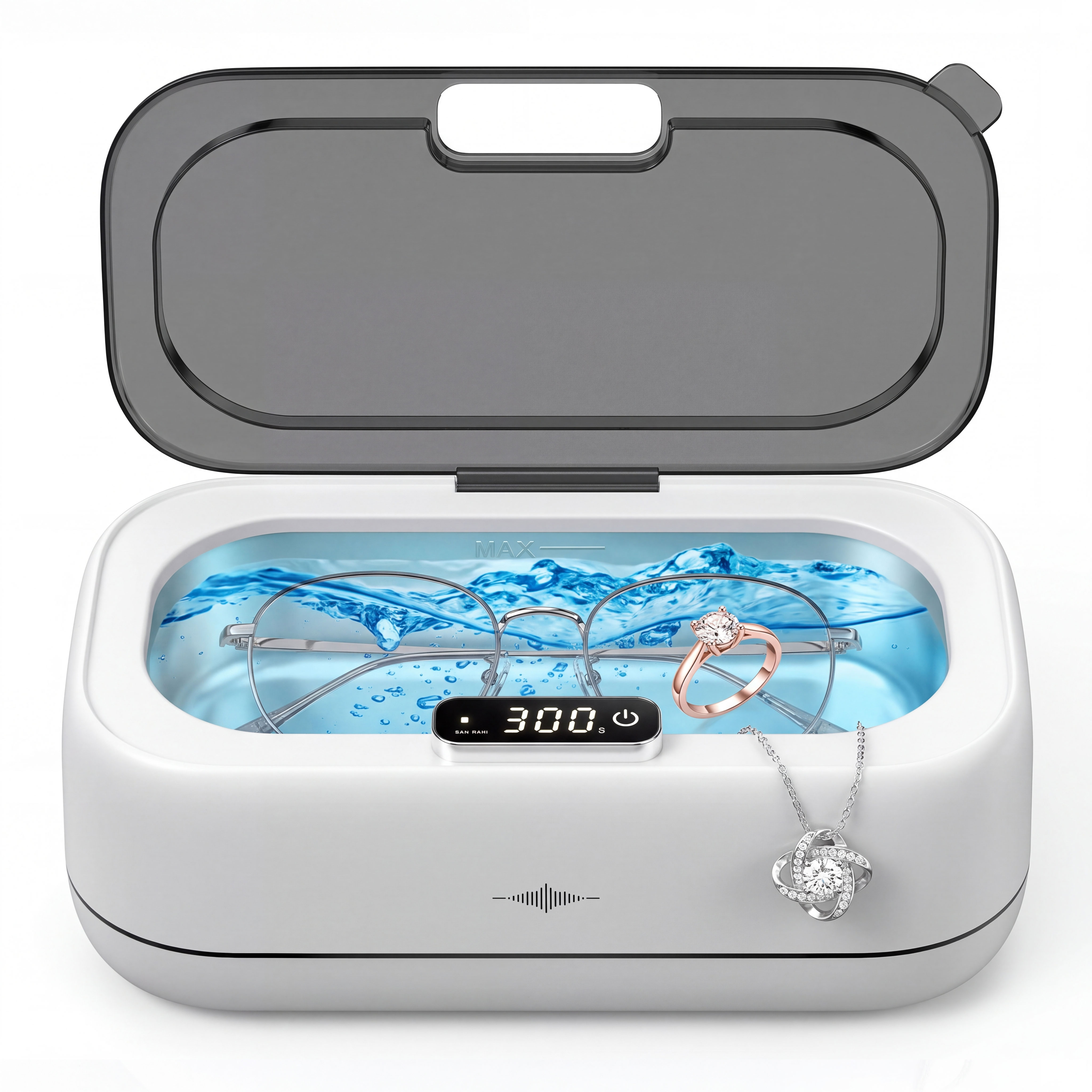 Ultrasonic Jewelry Cleaner,48KHz 350 ML Ultra Sonic Cleaner for Jewelry,Eyeglass,Rings,Watch Band,Dentures,Gift for Wife,Mom,Daughter