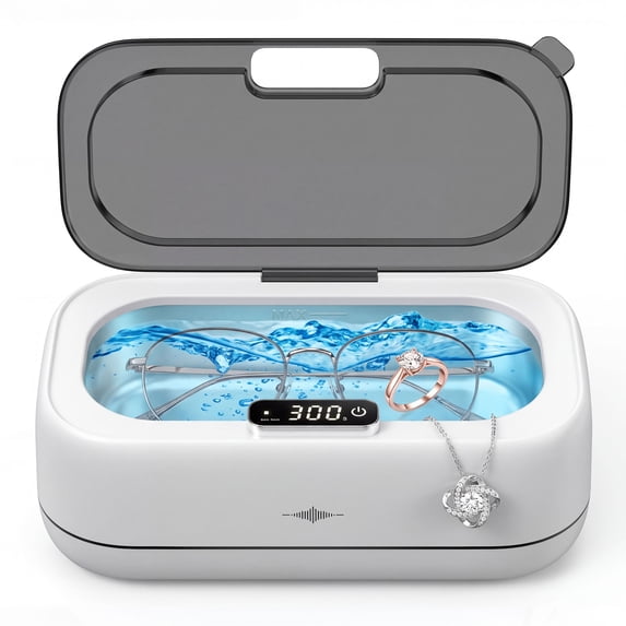 Ultrasonic Jewelry Cleaner,48KHz 350 ML Ultra Sonic Cleaner for Jewelry,Eyeglass,Rings,Watch Band,Dentures,Gift for Wife,Mom,Daughter