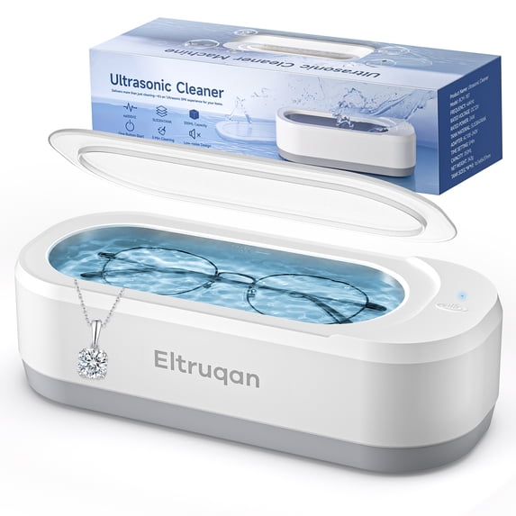 Eltruqan Ultrasonic Jewelry Cleaner, Professional Ultrasonic Cleaner Machine 12oz 46KHz, for Rings, Glasses, Jewelry, White