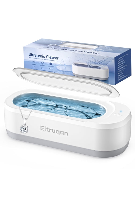 Ultrasonic Jewelry Cleaner, Professional Ultrasonic Cleaner Machine 12oz 46KHz, for Rings, Glasses, Jewelry, White