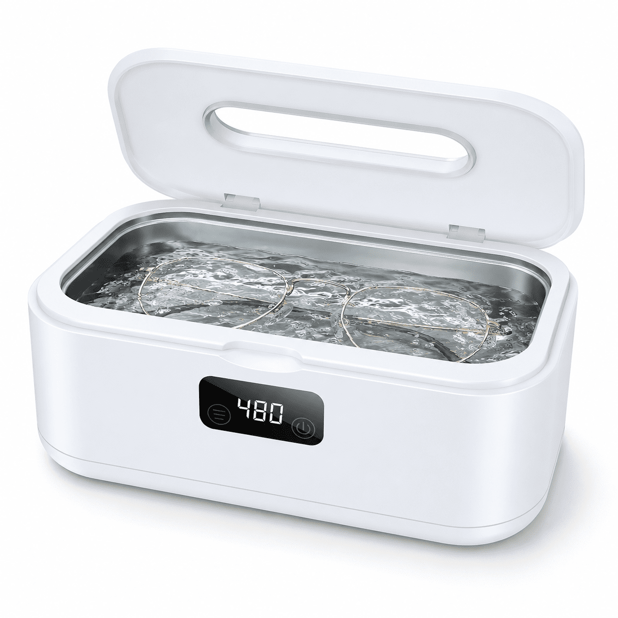 Ultrasonic Jewelry Cleaner Machine- 28oz/650ml 49KHz Professional Retainer Cleaner |5 Timers LED Display |304 Stainless Steel Tank for Jewelry, Dentures, Retainers, Glasses, Rings, Watch Strap