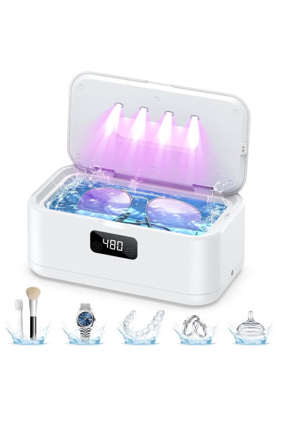 Ultrasonic Jewelry Cleaner Machine- 28oz/650ml 49KHz Professional Retainer Cleaner |5 Timers LED Display |304 Stainless Steel Tank for Jewelry, Dentures, Retainers, Glasses, Rings, Watch Strap