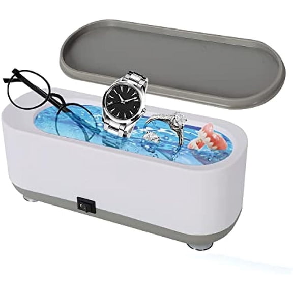 SHIHUALQ Ultrasonic Jewelry Cleaner, Multifunction Household Portable Professional Ultrasonic Cleaner for Cleaning Jewelry, Ring, Necklaces, Eyeglasses, Watches , Razors, Makeup Brush, Coins (250 ML)