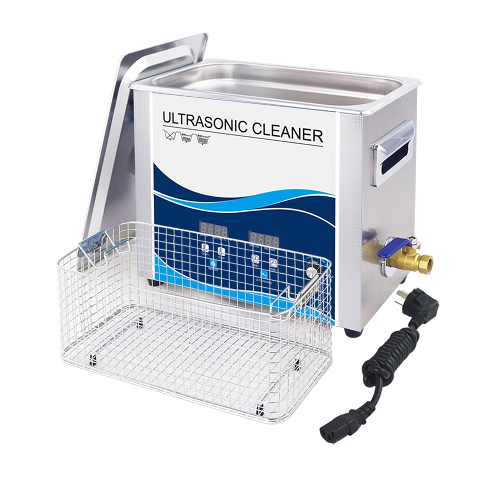 Ultrasonic Jewelry Cleaner Vinyl Records Washer 6.5L Ultrasonic Cleaner 180W With Lifter Bracket Waterproof For Album Disc ,Strong Cleaning