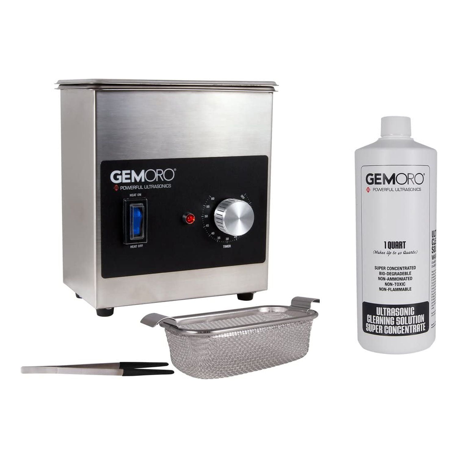 Ultrasonic Jewelry Cleaner with Heater (1.5 Pint) with 1 Quart