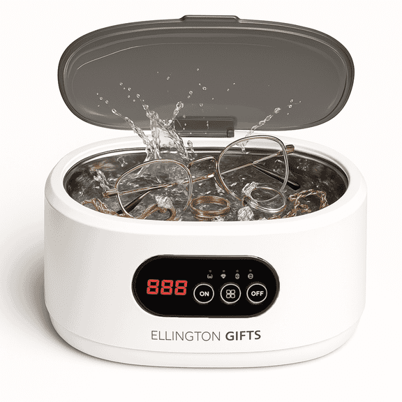 Ultrasonic Jewelry Denture Cleaner 22Oz 48kHz Sonic Cleaner with 5 Timer Modes, 35W Power for Rings, Retainers, Dentures, Eyeglasses, Silver, Watches, Coins & Jewelry Cleaning