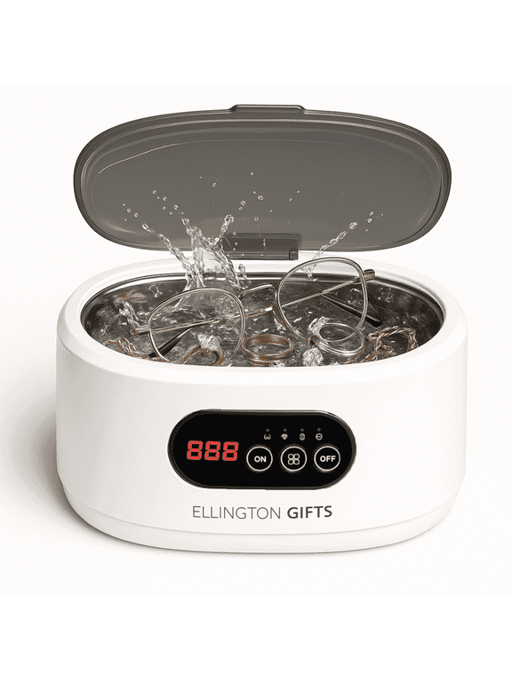 Ultrasonic Jewelry Denture Cleaner 22Oz 48kHz Sonic Cleaner with 5 Timer Modes, 35W Power for Rings, Retainers, Dentures, Eyeglasses, Silver, Watches, Coins & Jewelry Cleaning