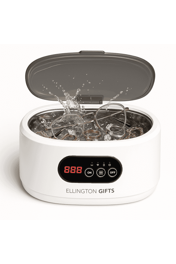 Ultrasonic Jewelry Denture Cleaner 22Oz 48kHz Sonic Cleaner with 5 Timer Modes, 35W Power for Rings, Retainers, Dentures, Eyeglasses, Silver, Watches, Coins & Jewelry Cleaning