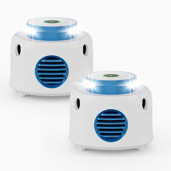Ultrasonic Mice Repellent with Flashing Light Indoor, 2 Pack Rodent Repellent, Mouse Deterrent, 360 Protect for Home, 4 Modes to Prevent Pest Adaption