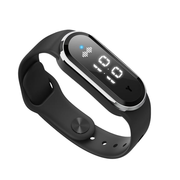 Ultrasonic Mosquito Repellent Band Non Toxic DEET Free Bug Insect Wrist Band 3 Modes Long Lasting USB Rechargeable Smart Anti Mosquitoes Wristband with Time Display for Outdoor Indoor / 3.9 inches