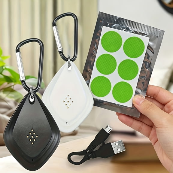 Ultrasonic Mosquito Repellent with USB Charging, Portable Insect Repeller for Camping, Black
