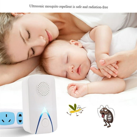 Ultrasonic Mosquito Sterilizer Plug In Style Ultrasonic Anti-Bite Lamp Mosquito Prevention Machine For Home Bedside Bedroom-White A